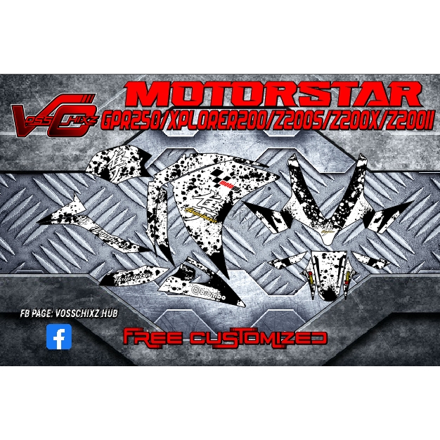 MotorStar Xplorer,Z200s,Z200ii,Z200x,GPR250 Full Body Sticker Decals ...
