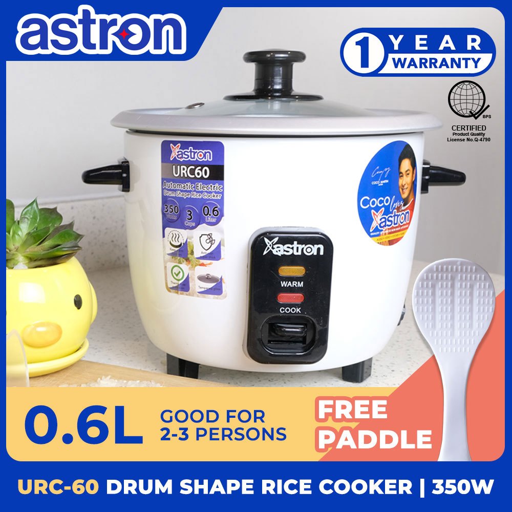 Astron URC60 Drum Shape Rice Cooker - 0.6L | Aesthetic | 350W | 2-3 ...
