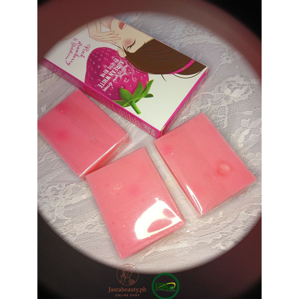 KOREAN WHITE PINK STRAWBERRY & GLUTATHIONE WHITENING SOAP | Shopee  Philippines
