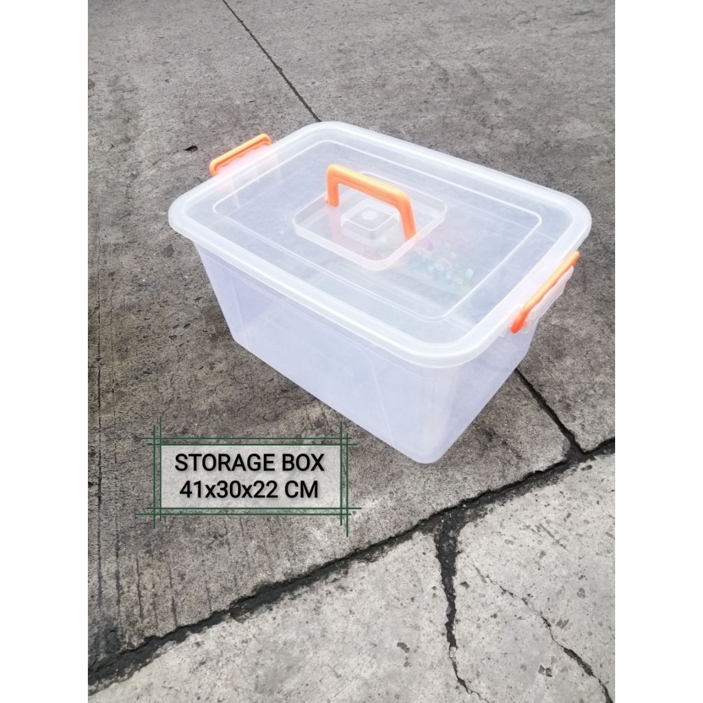 plastic clear transparent storage box with handle 20 liter multi ...