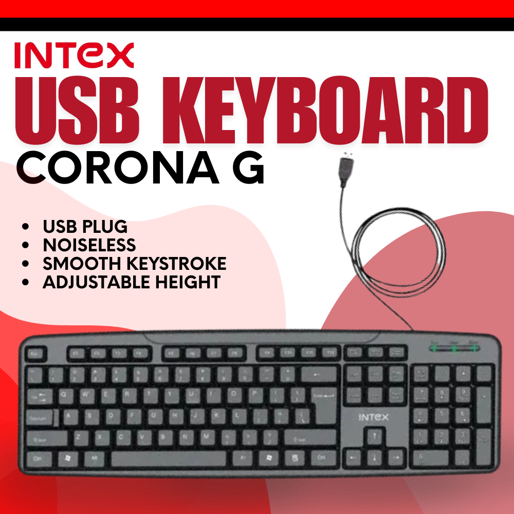 Intex Corona G IT-KB333 Premium USB Wired Keyboard | Spill Resistance ...