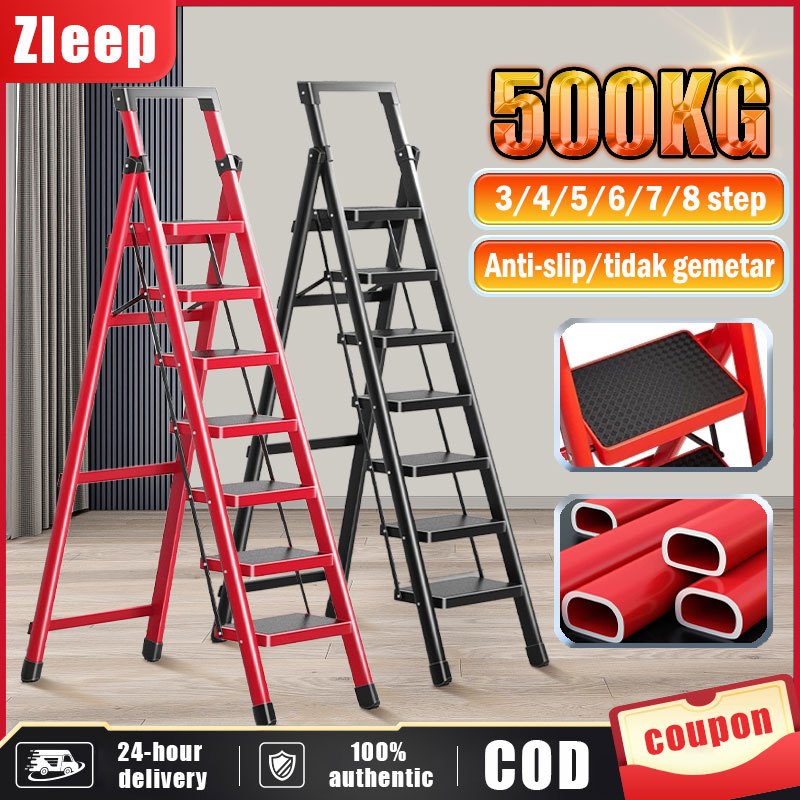 Ladder Foldabl Aluminum Carbon Steel Thick 3-8 Steps Household ...