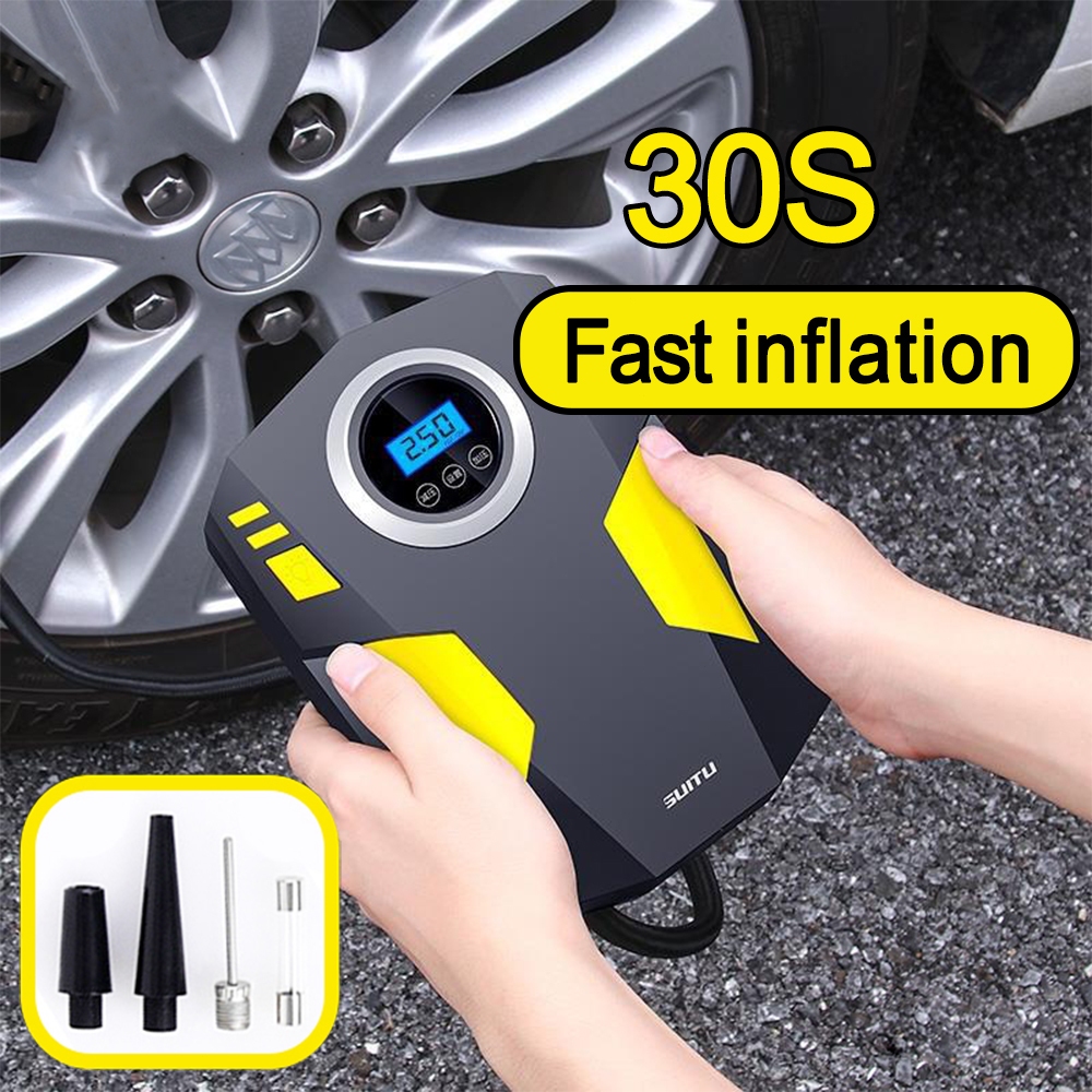 Car tire pump 12V portable quick inflation motorcycle car tire ...