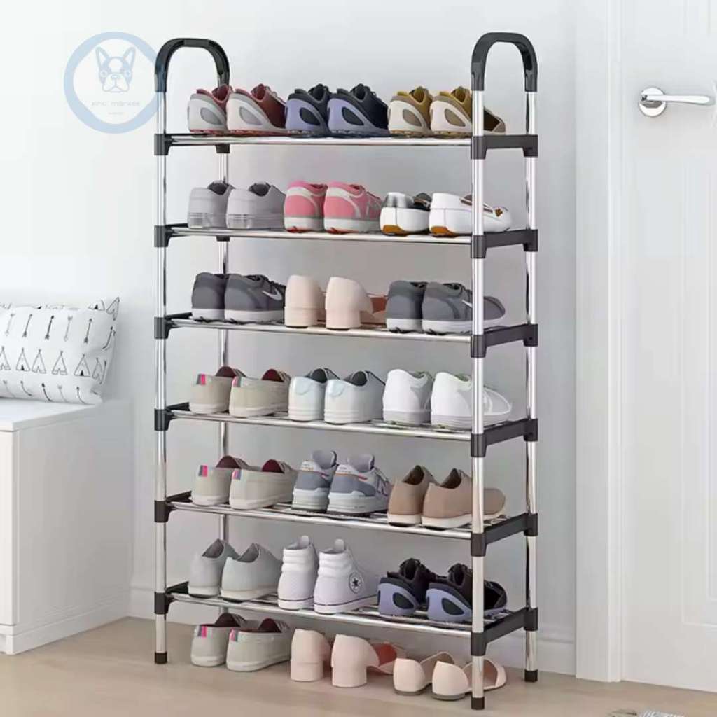 KM 6 Layer Tier Steel Shoe Rack Simple Multi-layer Adjustable Shoe ...