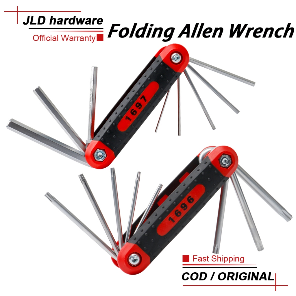 JLD 8Pcs Multi Folding Design Torx Key Allen Wrench CR-V Hex/Torx Hand ...