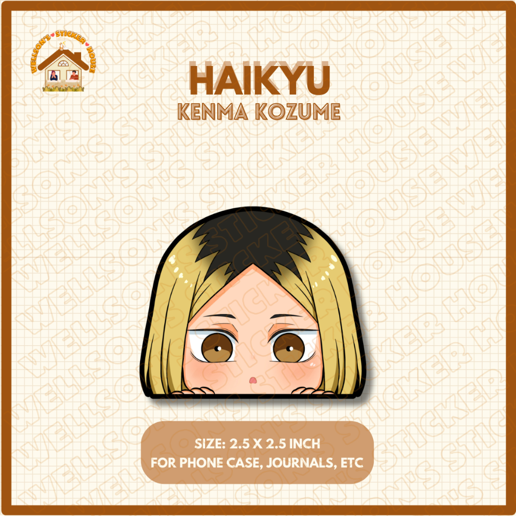 Anime Haikyu Kenma Kozume Vinyl Waterproof Matte Peeker Sticker ...