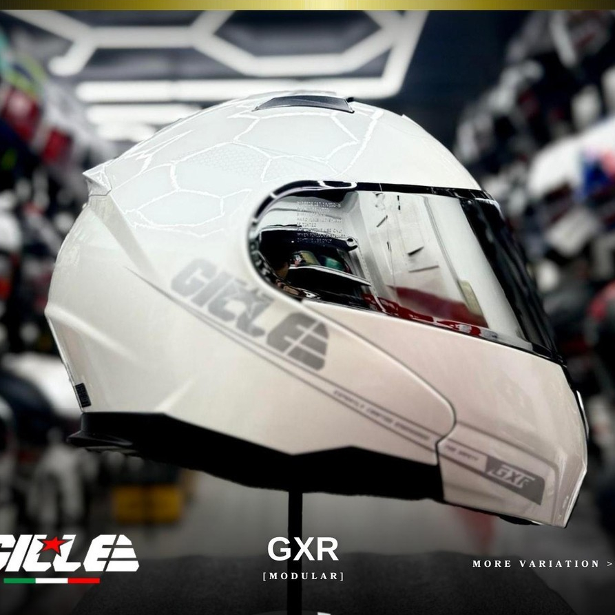 GILLE GXR PLAIN Modular Motorcycle Helmets Open Face Dual Visor ...