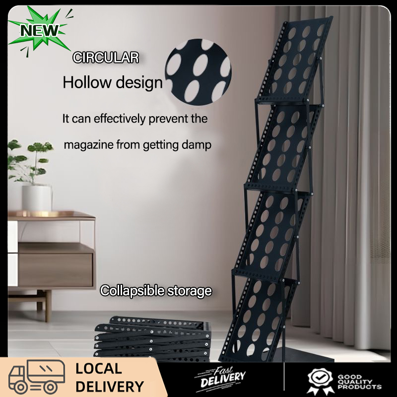 A4 Ferruginous Foldable Magazine Brochure Stand Rack/Hotel lobby ...