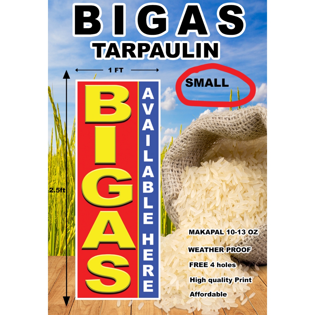 Bigas rice for sale available here TARPAULIN SIGNAGE | Shopee Philippines
