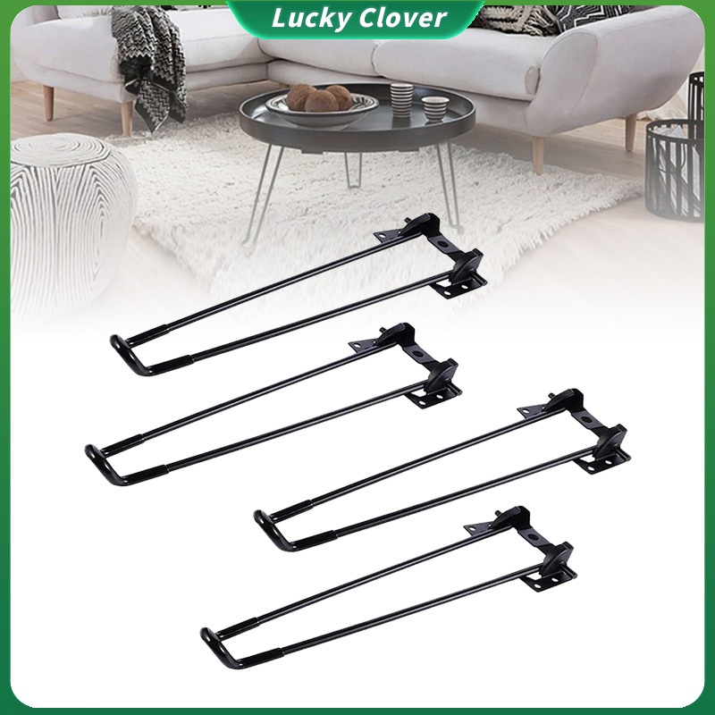 4Pcs Foldable Furniture Legs 32cm Black Metal Folding Table Legs ...
