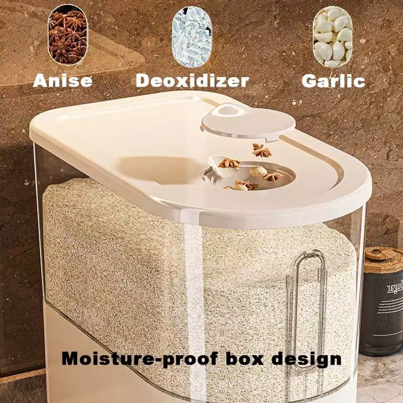 10KG Automatic Rice Dispenser Rice Bucket With Measuring Cup Rice ...