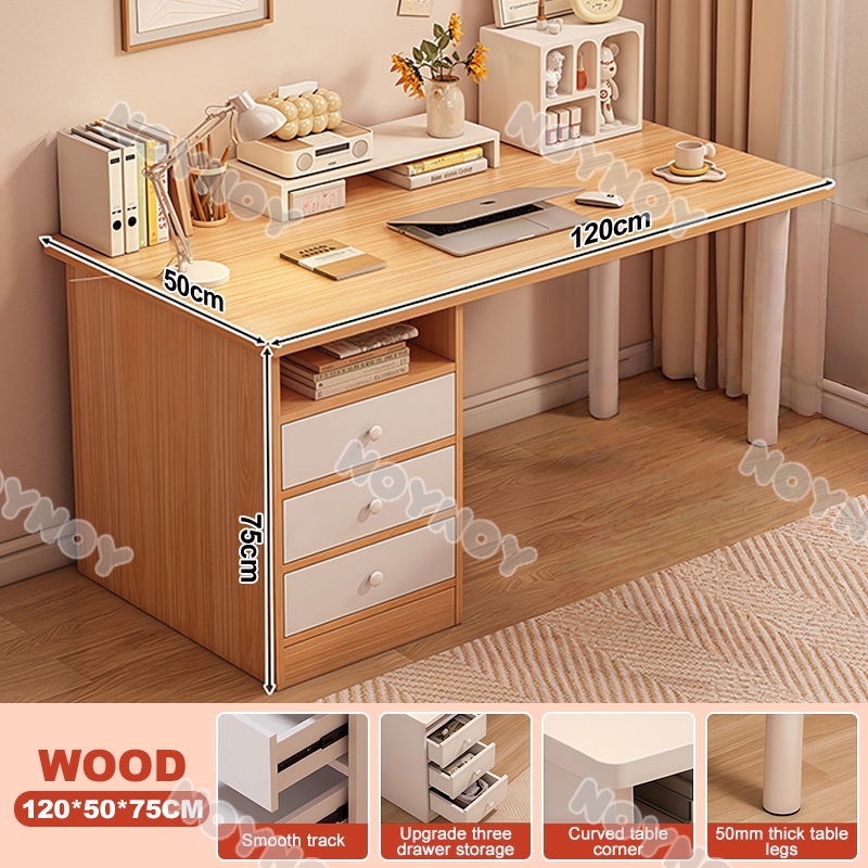Computer Table With Drawer Wood Office Table Desk Laptop Table Student ...