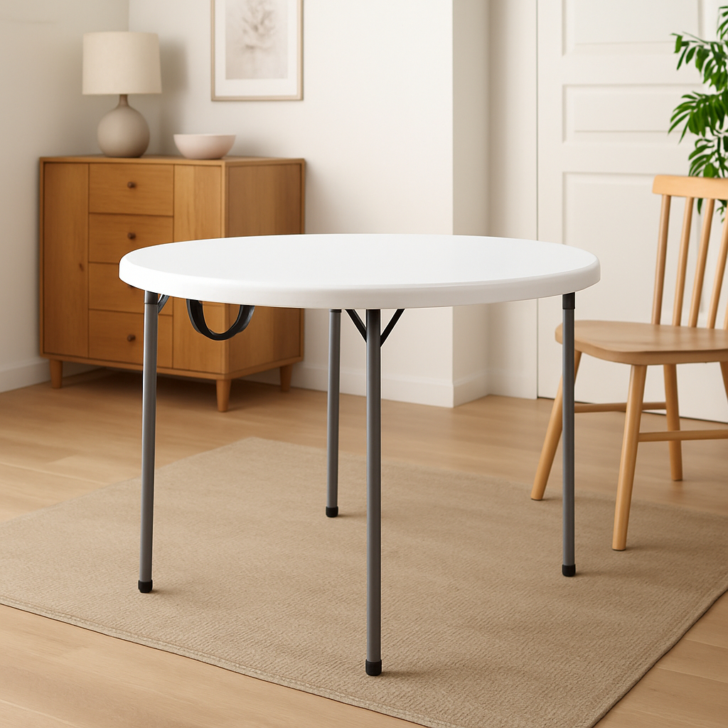 JPS 4 FEET Round Fold-In-Half Table (Light Commercial) size:120cm 4ft ...