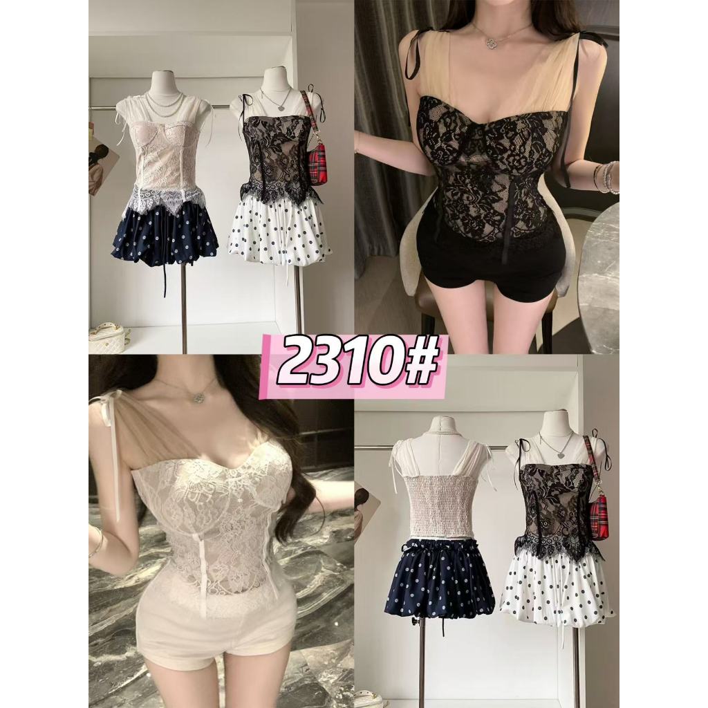 2310# Goddess's new outfit with lace inner straps, charming small vest ...