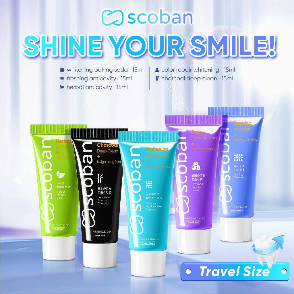 【TRAVEL ESSENTIAL】Scoban Mini Toothpaste Purple Whitening Bamboo ...