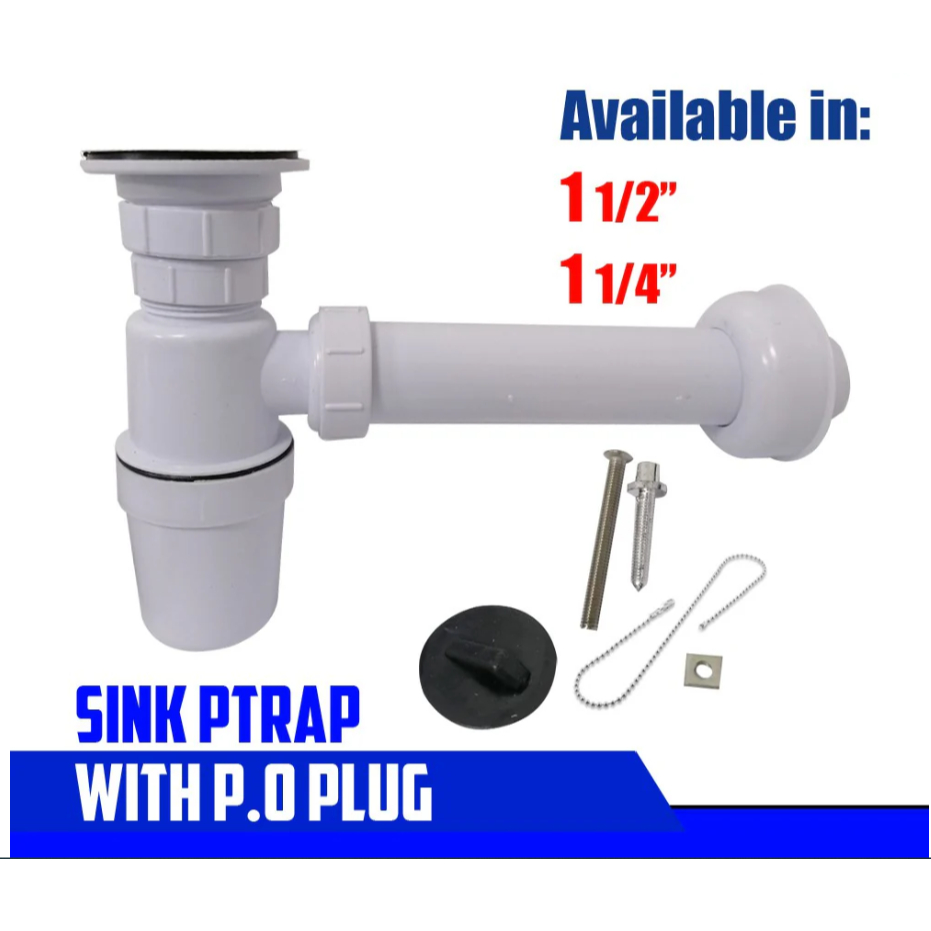 PVC BOTTLE TRAP 11/4 , 11/2 Sink Drain Trap for Kitchen Bathroom-Easy ...