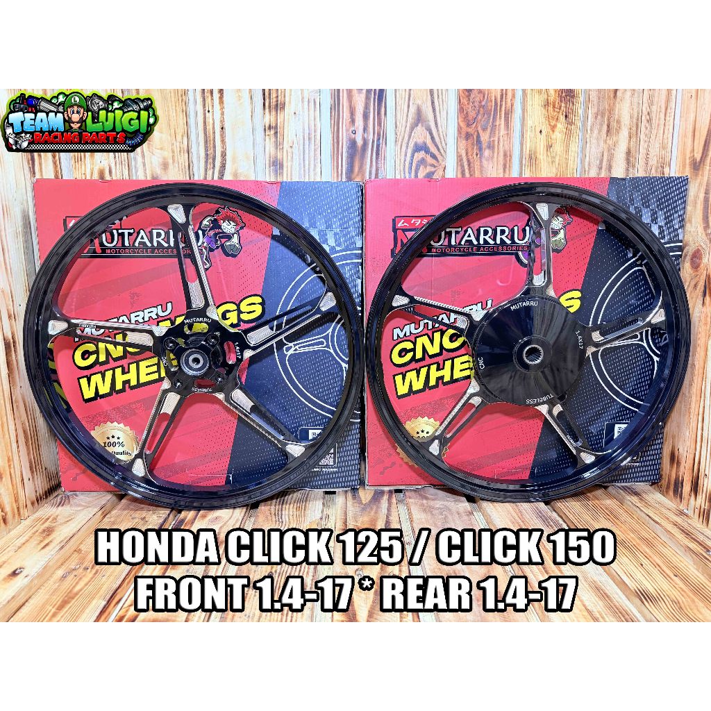 MUTARRU CNC MAGS 17s 5 SPOKES HONDA CLICK 125, CLICK 150 MADE IN ...