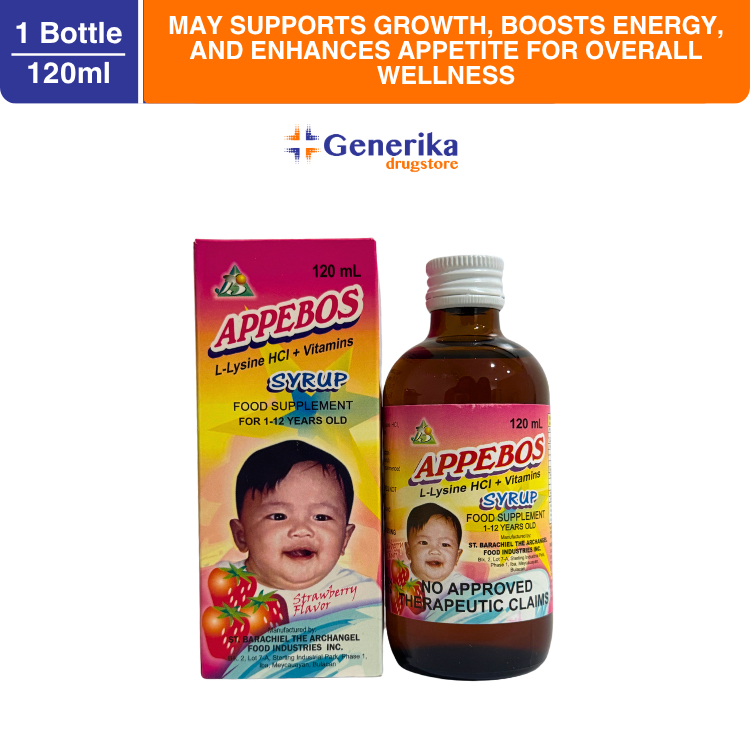 Appebos Multivitamins + B Complex + Lysine Syrup – 120mL | Shopee ...