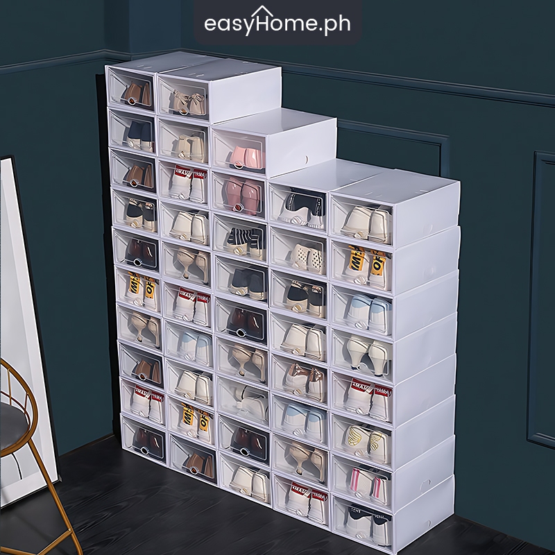COD Big Size Shoe Box Shoe Rack Folding Drawer Box Storage Organizer ...