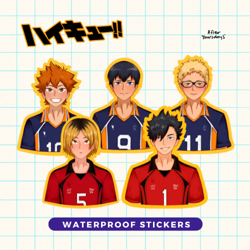 HAIKYUU!! Character Stickers | Waterproof Stickers | Matte Laminated ...