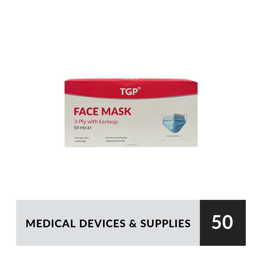 TGP Facemask 3-Ply Earloop 50s | Shopee Philippines