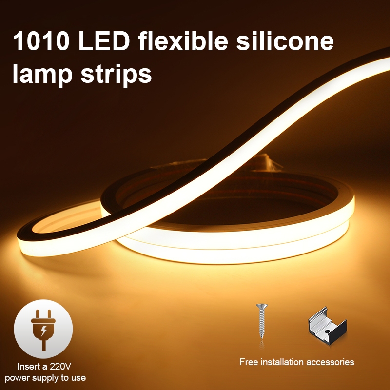 220V 10*10 Silicone Integrated LED Strip Light, cuttable every 10 cm ...