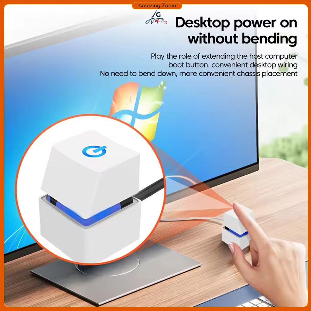 Computer Desktop Switch Blue LED Lights PC Motherboard External Start ...