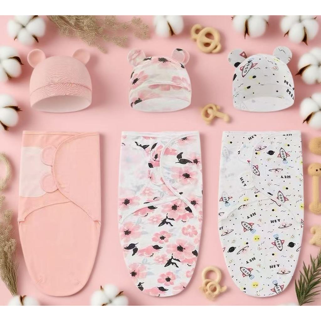 MODO swaddle baby new born sleeping bag sack infant swaddle hat cap ...