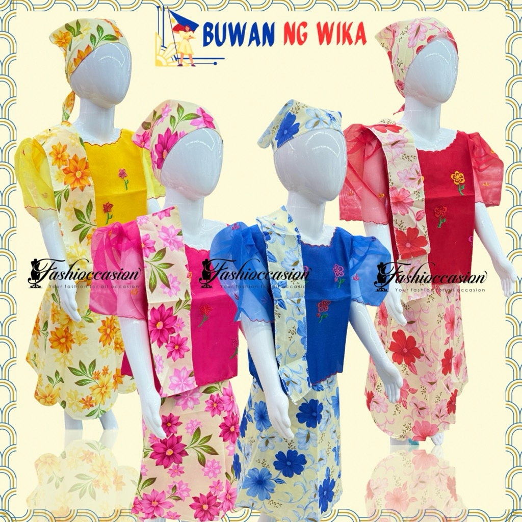 Filipiniana KIMONA COLORED w/ PATADYONG - Buwan Ng Wika Costume ...