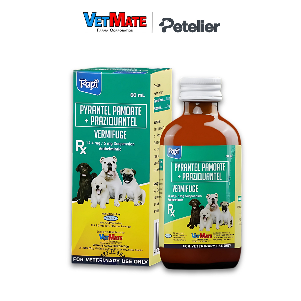 Papi Vermifuge Suspension Liquid Deworder 60ml for Dogs | Shopee ...