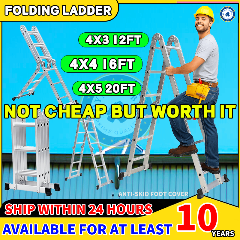 Folding Aluminium Ladder Multi-Purpose TelescopingLadder Stepladder ...