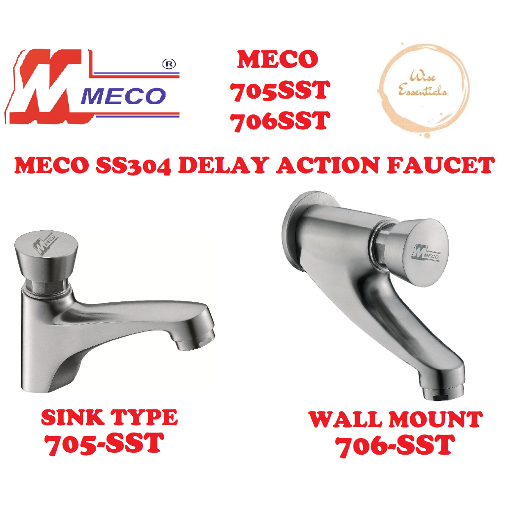 MECO STainless Steel 304 Delay Action Faucet Sink Mount 705SST/ Wall ...