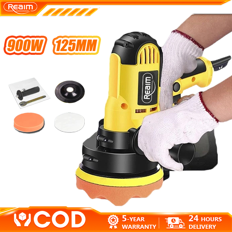REAIM Buffing Machine Polisher 125MM 900W Electric Car Polisher Buffing ...
