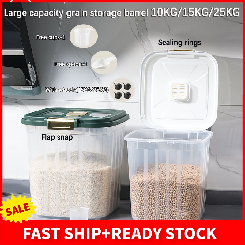 rice dispenser 25 kg rice storage bucket rice dispenser 25 kg aesthetic ...