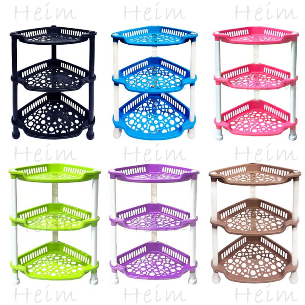 3 Tier Plastic / 3Layer storage rack Plastic Bathroom Corner Storage ...