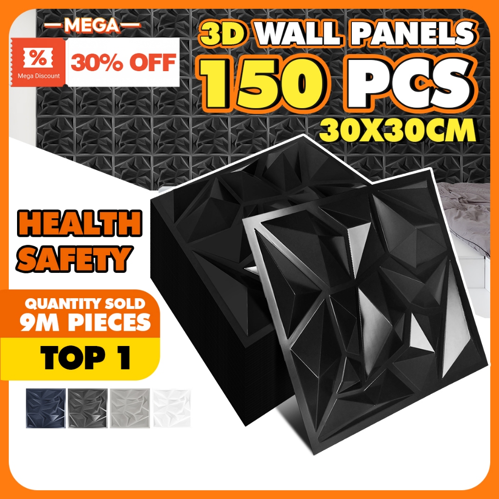 150Pcs Pvc Wall Panel 3D Wallpaper Wall Design Decor Home Living Room ...
