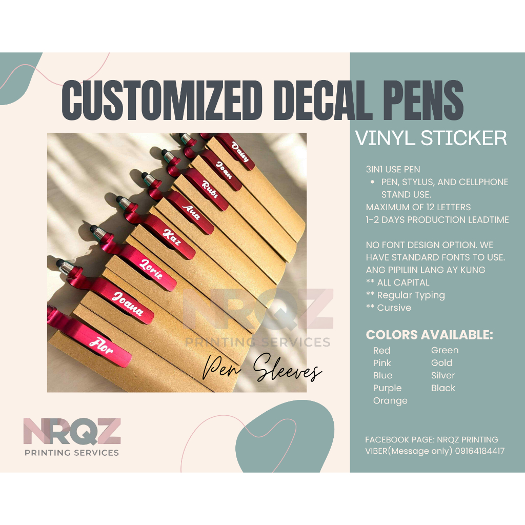 CUSTOMIZED NAME IN BALLPEN (Decals) | Shopee Philippines