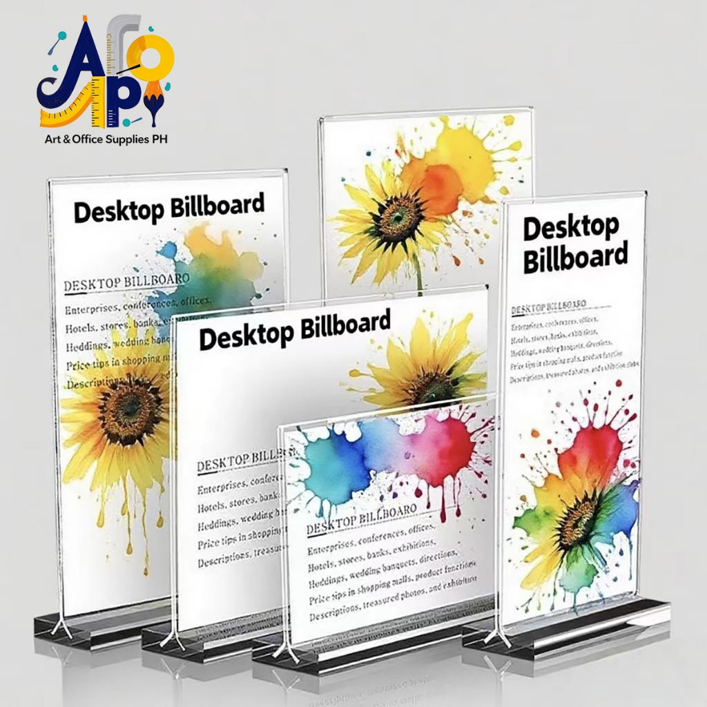 A4/A5/A6 Acrylic Sign Holder Clear T Shape Horizontal Table Sign Stands ...