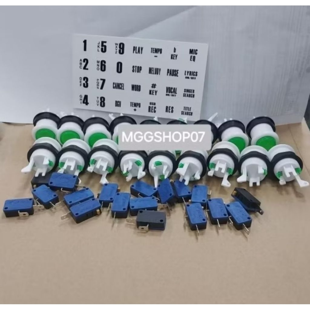 18PCS PUSH BUTTON WITH MICRO SWITCH WITH FREE STICKER FOR VIDEOKE BOX ...