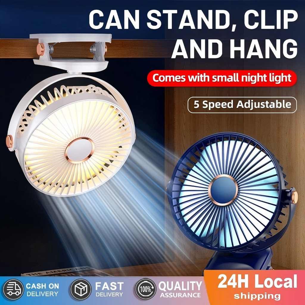 COD Clip Fan Stroller Fan USB Rechargeable Small Portable Mini Fan With ...
