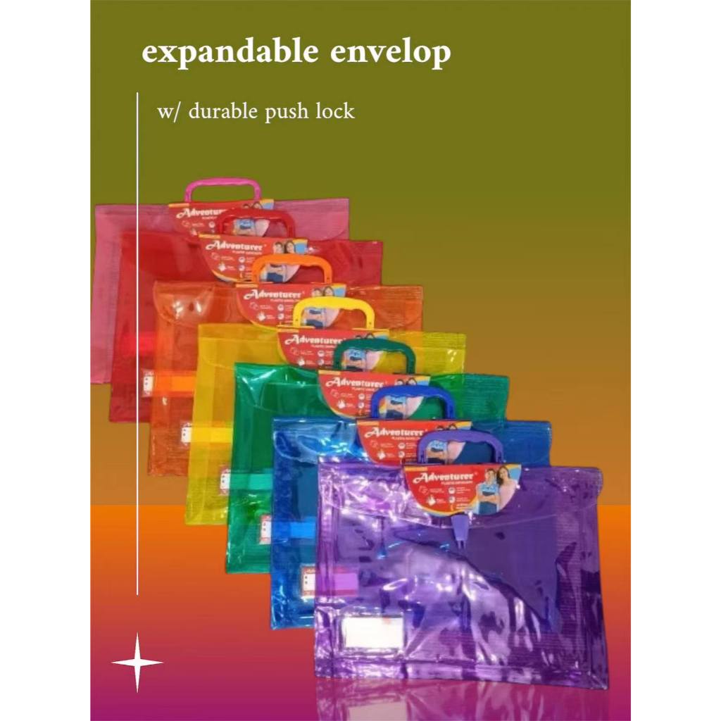 Long Plastic Expandable Envelope Push Lock or Zipper Lock with Handle ...