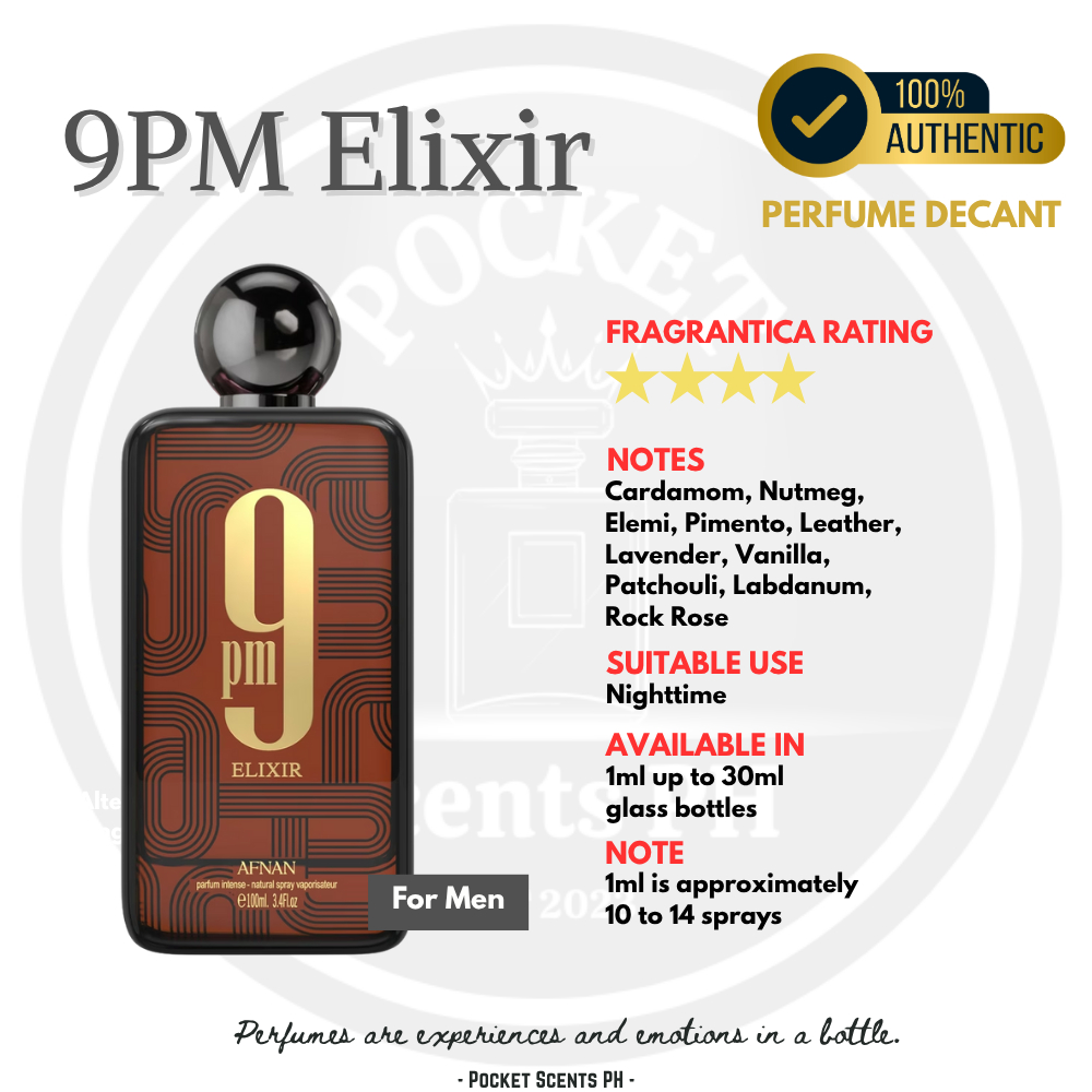 9PM Elixir - 1ml to 5ml - [PERFUME DECANT] | Shopee Philippines