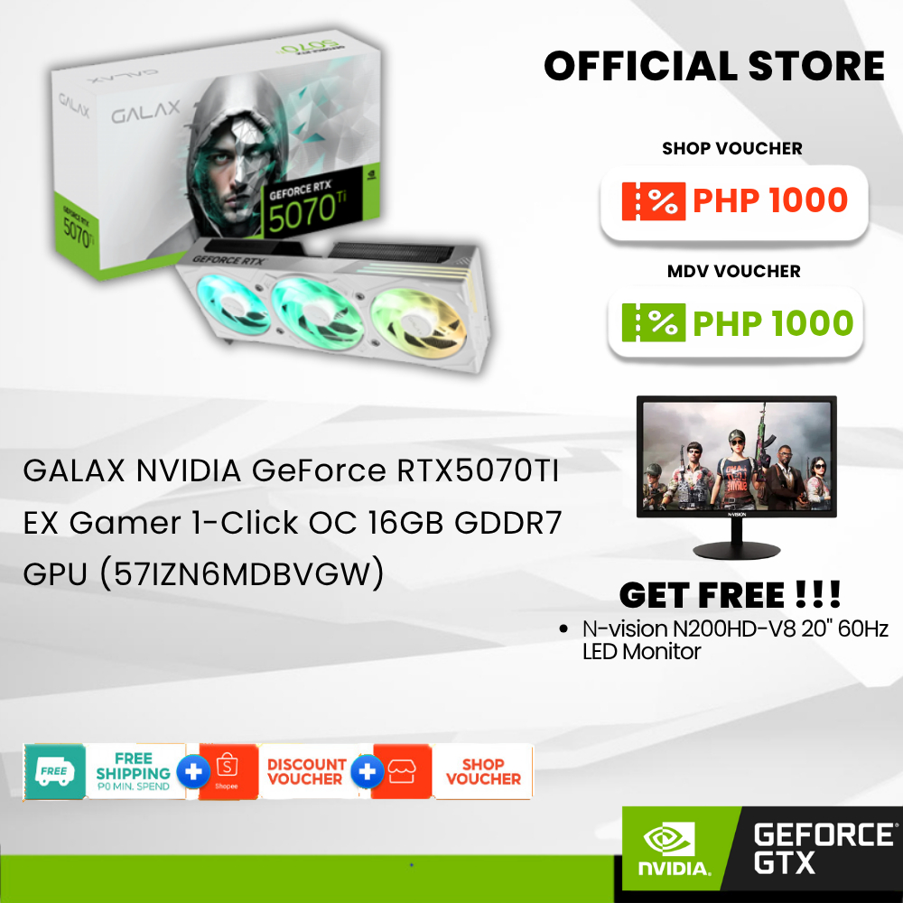 GALAX NVIDIA® GeForce RTX™5070TI EX Gamer 1-Click OC 16GB GDDR7 GPU ...
