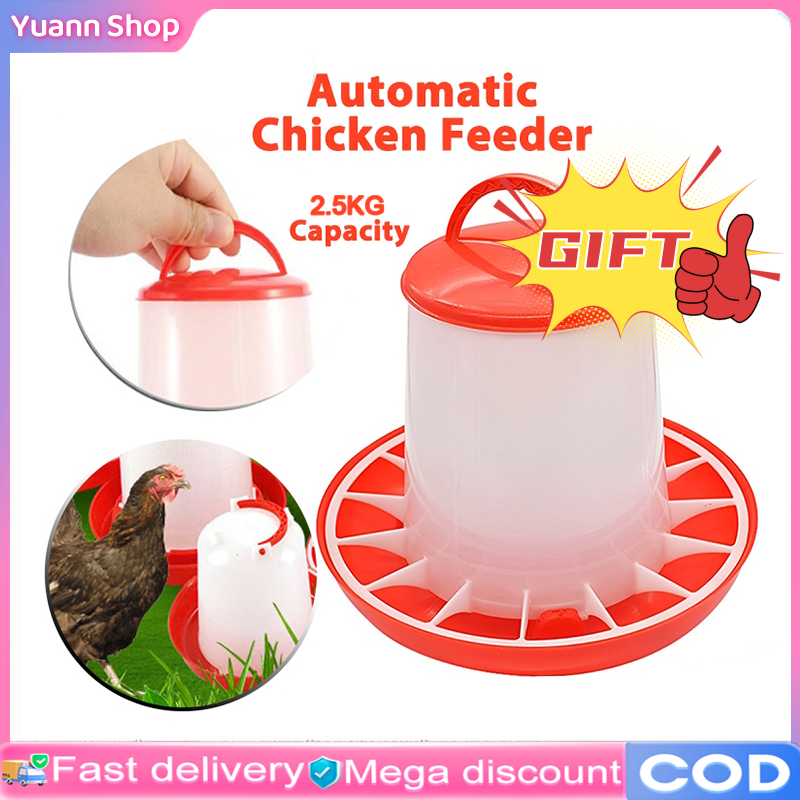 Automatic Chicken Feeder Poultry Breeding Feed Distributor With Handle ...