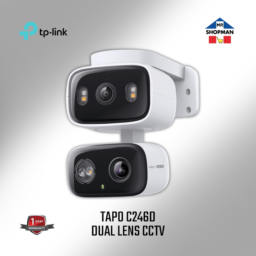 TpLink Tapo C246D Indoor/Outdoor PTZ Dual Lens Pan/Tilt Security Camera ...