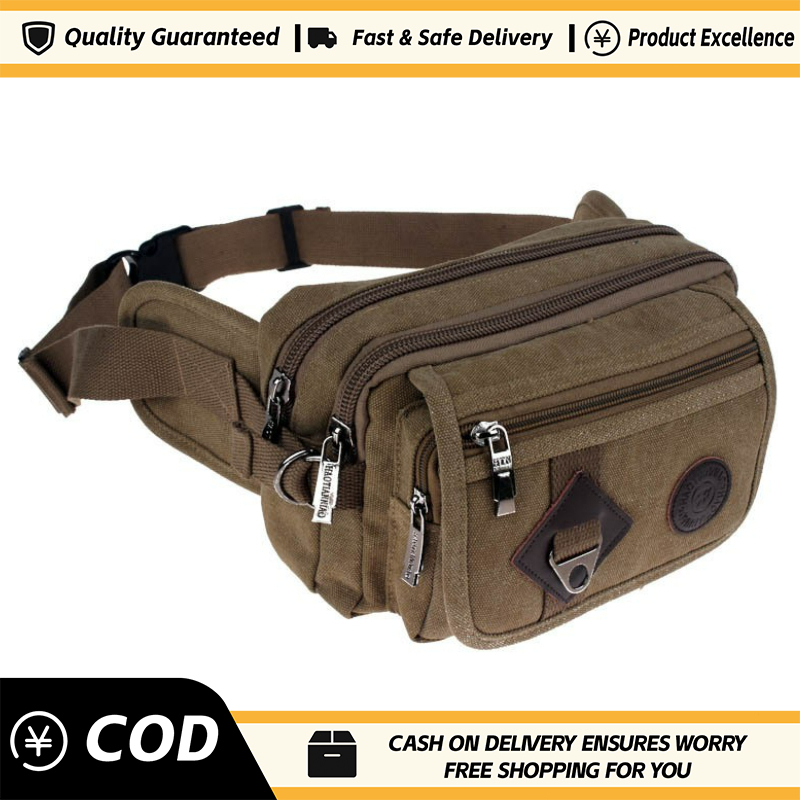 Manila 2024 New Men Vintage Canvas Leather Satchel Shoulder Sling Chest ...