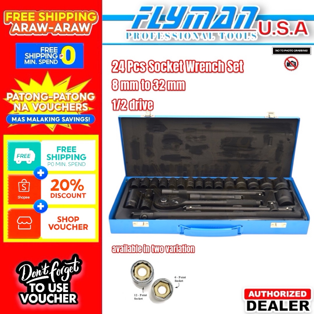 Flyman 24 Pcs 1/2 Socket Wrench Set Tools Set Original Motorcyle Tools ...