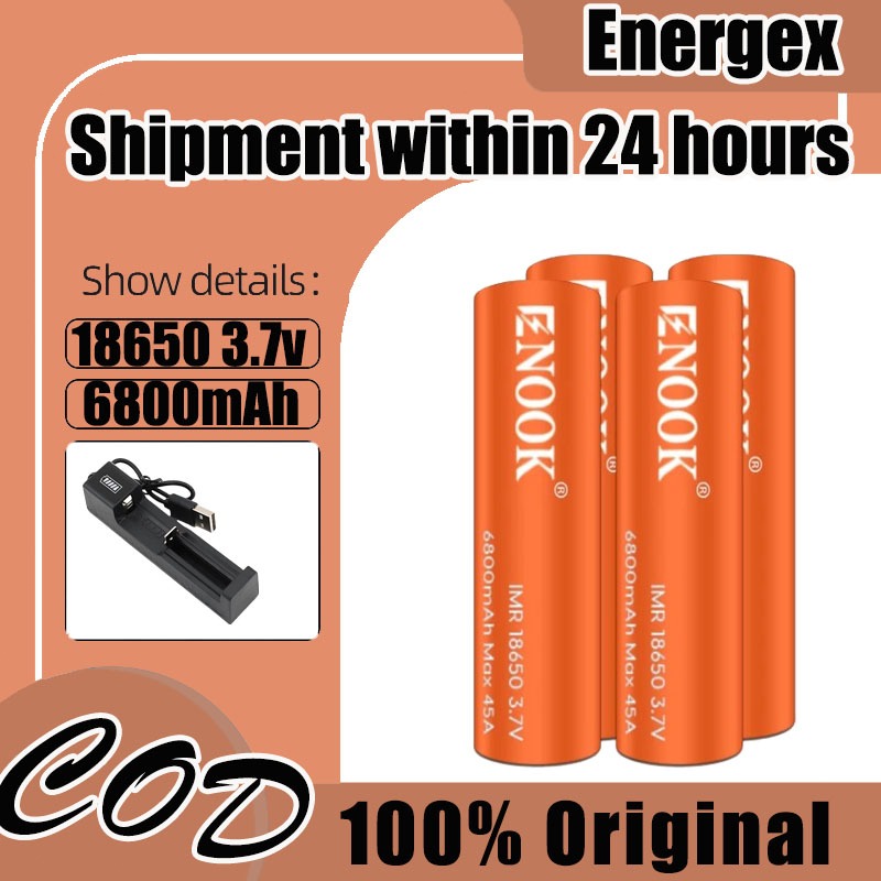 ENOOK Original lithium ion battery 18650 6800mAh 45A 3.7v Rechargeable ...