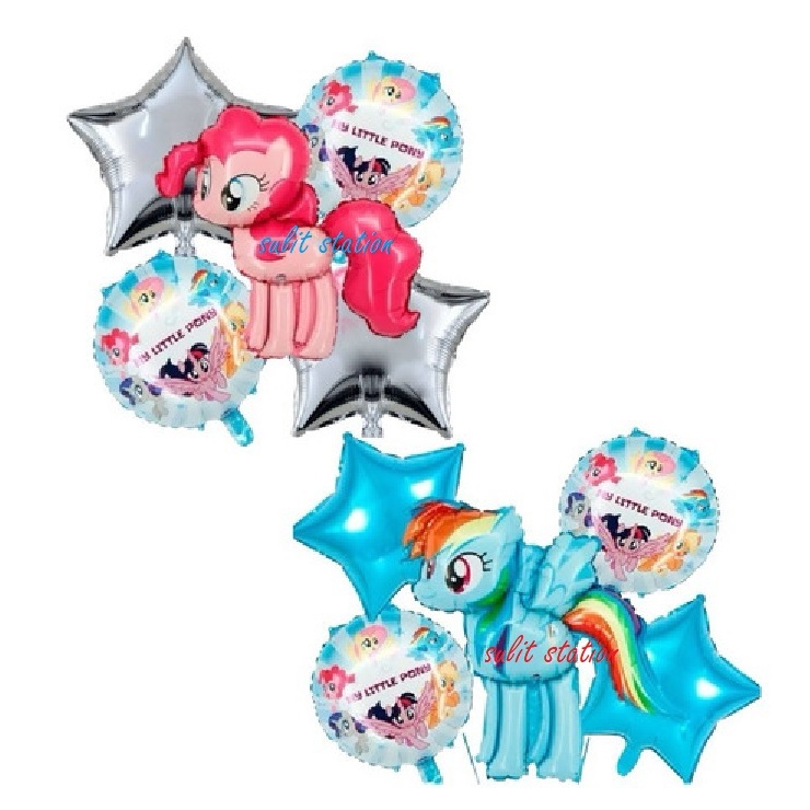 5in1 MLP MY LITTLE PONY THEME PARTY SHAPED ROUND TOY BALLOONS ...