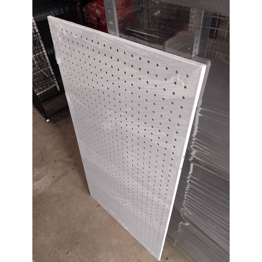 Perforated Wall Panels Organizer DIY Storage Rack - White Pegboard ...